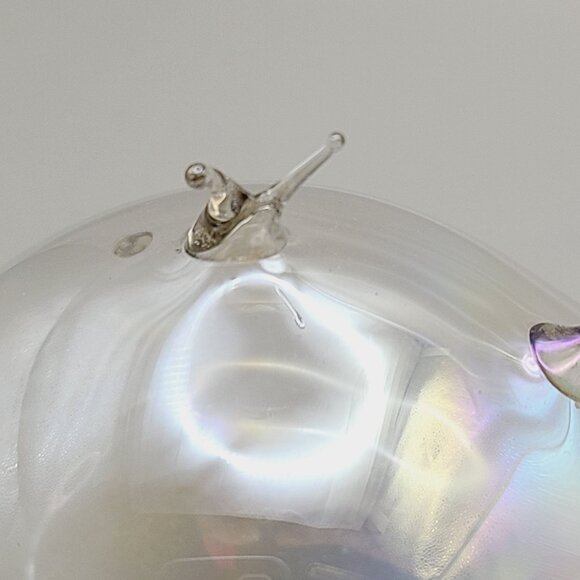 Silvestri Handcrafted Iridescent Blown Glass Whale Ornament with Flaw - Picture 5 of 13